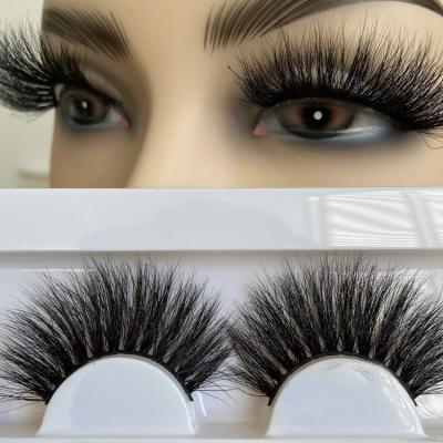 China 25mm Strip 5D Lashes Cheap Silk Material Mink Eye Lash Hand Made Full Lashes With Box Customized for sale