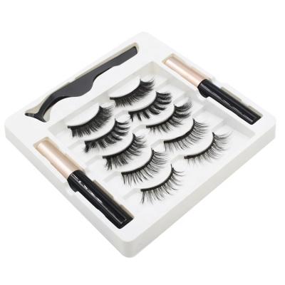 China Soft Strip Customized Packaging Boxes Faux 3D Eye Lash Wholesale Vendor 5 Pairs Magnetic Eyeliner And Eyelashes Kit for sale