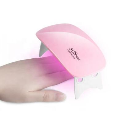 China Portable 6W USB Cordless Rechargeable Foldable Nail Equipments Sun Light 6 Led Smart UV Lamp Mini Portable For Nails for sale