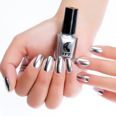 China Portable 6ML Private Label Colored Gel Primer Base Chrome and Top Coat Wholesale Gold Mirror Design Silver Blue Black Metallic Nail Polish for sale