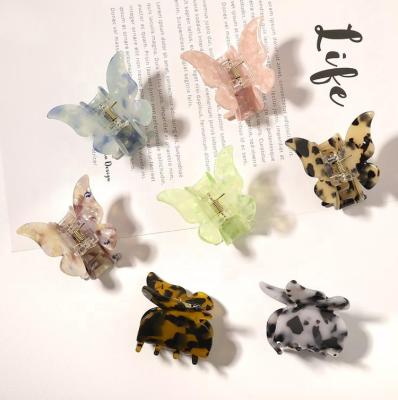 China Eco-Friendly Korean Hair Claw Acetate Style New Arrival Women Hair Accessories Central Institute Of Statistics Colorful Small Butterfly Hair Clips For Girls for sale