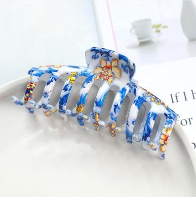 China Amazon Matte Acrylic Acetate Plastic Nonslip Crash Resistant Hot Strong Hold Korean Hair Claw Clips Big Large For Woman Girls for sale