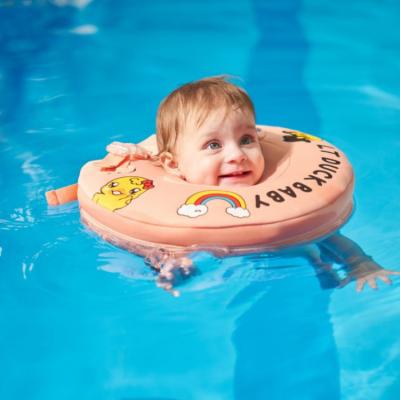 China Baby Learn Swimming Products Clean Brand Cushion Inflatable Lifting Stripes Swim Tube Pool Float Adult Size Tub for sale