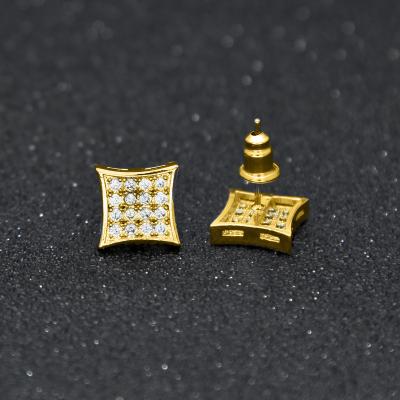 China Environmental Friendly Hip Hop High End Micro Inlaid Rock Zircon Stud Earrings For Men for sale