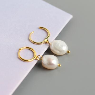 China S925 Sterling Silver Japanese And Korean CLASSIC Pearl Earrings Baroque Irregular Freshwater Pearl Earrings for sale