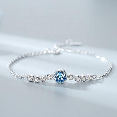 China New CLASSIC heart of the sea girlfriends S925 Sterling Silver Crystal Bracelet For and wife jewelry for girlfriends for sale