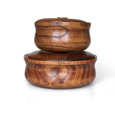 China Sustainable Kitchen Sustainable Acacia Wood Salad Bowl Soup Fruit Bowl Large Wooden Bowls With Lid for sale