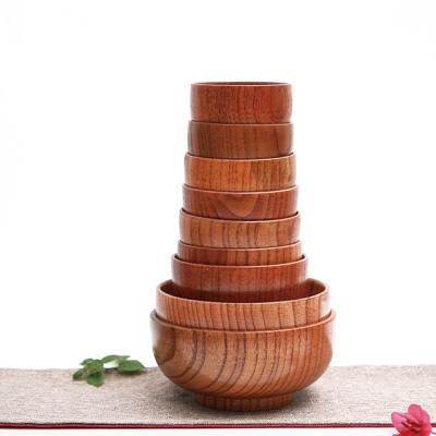 China Stocked Wholesale Custom Cheap Unique Japanese Style And Korean Style Wooden Red Ramen Noodles Bowl Set for sale