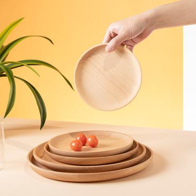 China Eco-Friendly New Hot Sale Wood Cheese Board Wood Plate Custom Wooden Round Tray for sale