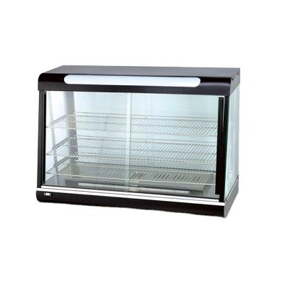 China Curved Heat Stainless Steel Electric Deli Display Food Food Curved Heated Showcase for sale