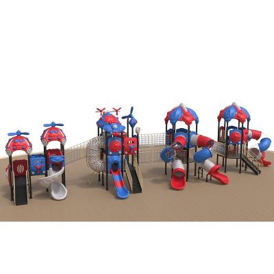 China PE Fun Gay Children Outdoor Playground Net Climbing Playhouse Adventure Plastic Playground for sale