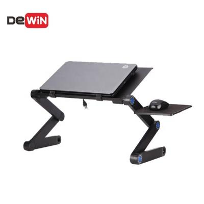 China (Size) LP1047A Adjustable Aluminum Adjustable Foldable Laptop Tray Table Laptop Stand for Desk with Fan for sale