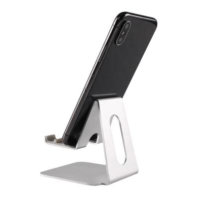 China Hot Selling Aluminum Alloy Cell Phone Cell Phone Stand Custom Adjustable Desktop Stand Smartphones and Tablets Within 8 Inches for sale