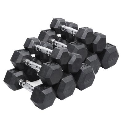 China Universal Fitness Rubber Gym Cast Iron Low Price OEM Wholesale Weight Dumbbell Hex Free Dumbell Set for sale