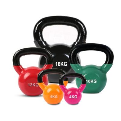 China Universal Plastic Dip Vinyl Coated Solid Cast Iron Gym Weight Steel Home Strength Trainning Kettlebell for sale