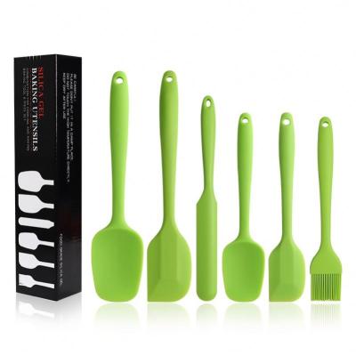 China Viable Promotional Inventory Silicone Spatula Cover 6-Piece Silicone Spatula Heat Resistant Kitchenware Set for sale