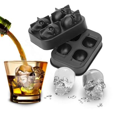 China Viable Hot Selling Skeleton Ice Tray Mold High Quality Creative Silicone Mold Fashion Silicone Skull Mold for sale