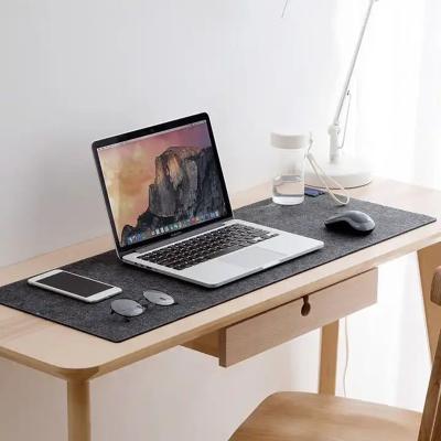 China Non-Slip Black Wool Desk Elbow Mouse Pad Felt Desk Mat for Home and Office 900*400*3mm for sale