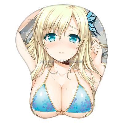 China Silicone Fabric Material 3D Mouse Mat with Japan Anime Sexy Breast Boobs Ass Wrist Rest for sale