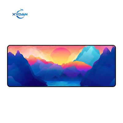 China Custom Full Colour Design Print XL Polyester Fabric Gaming Mouse Pad with Rubber Base for sale