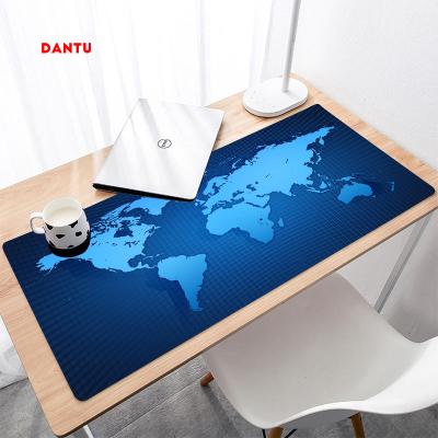 China Rubber Material Gaming Keyboard Mouse Pad Customized World Map Design Large Desk Pad for sale