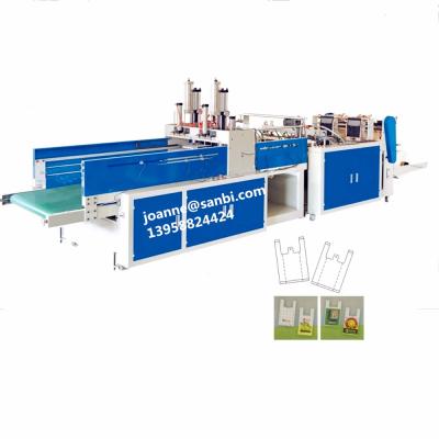 China Hotels Automatic Hot Cut T-shirt Hot Sealing Plastic Bag Making Machine for sale