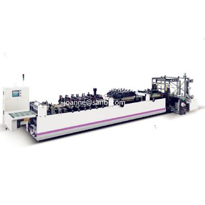 China Garment Shops Full Automatic 3 Side Sealing Middle Zipper Bag Sealing Rack Up Pouch Bag Making Machine for sale