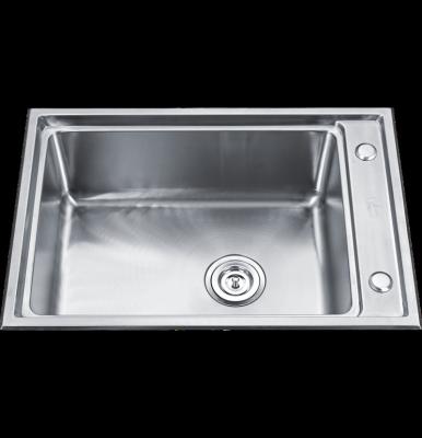 China Without Faucet Silver Wash Basin Accessories Customize Kitchen Sink 304/201 Stainless Steel Single Bowl Sinks for sale