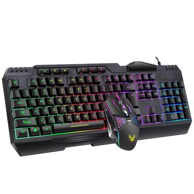 China Game Wired Gaming Keyboard and Mouse RGB Backlit Combo Gaming Keyboard with Multimedia Keys and 3200DPI Gaming Mouse for sale