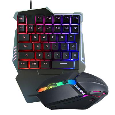 China Numpad One Hand RGB Gaming Keyboard and Mouse Combo with Wrist Rest, Backlit Gaming Keyboard Mouse for Gaming for sale