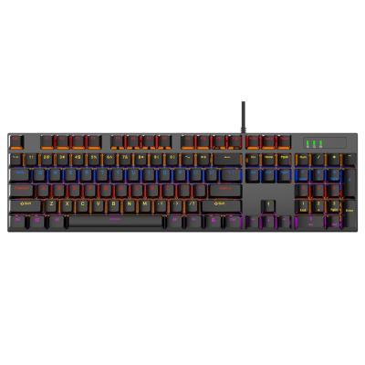 China Anti-ghosting Mechanical Keyboard RGB 104 Keys LED Backlit Wired Gaming Keyboard with Blue Switches, Customizable Key with RGB Backlit for sale