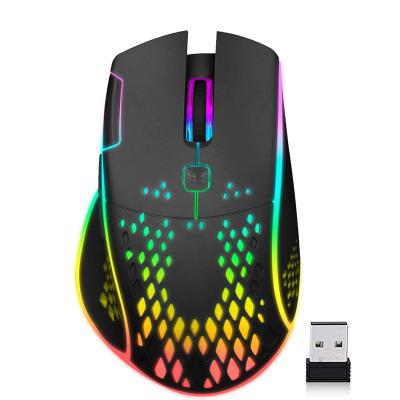 China Gaming Factory Direct Selling Lightweight Wireless Gaming Mouse with Honeycomb Shell, Side Buttons, RGB Lights for sale