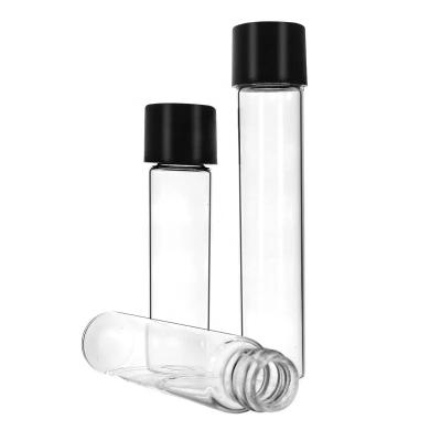 中国 D 22mm H 116 MM Glass Pre Roll Tube Tall Bottle With Matte Child Proof Cap 販売のため