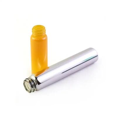 中国 Child Proof Cr Lid Galvanizing Electroplating Gold Sliver Color Glass Tube With Labels For Pre-Roll 販売のため