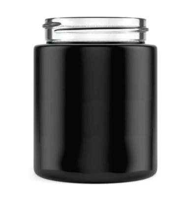 China Straight Sided Glass Jar – Matte Black Black Glass Jar Glass Storage Child Proof Jar Uv Violet Glass Jars for sale