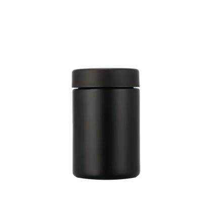 China 2oz 3oz Matte Black Uv Black Dry Flower Frosted Glass Jar Custom Logo Smell Proof Child Proof Safety Lock Lid en venta