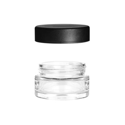 China Glass Bottle Supplier Clear 1oz 2oz 3oz Glass Bottle Child Resistant Cap Airtight Smell Proof Container en venta