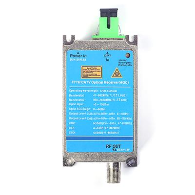 China Free sample 1200 optical circuit 47-2600MHz single mode 1600nm cable optical receiver micro ftth AGC satellite catv for sale