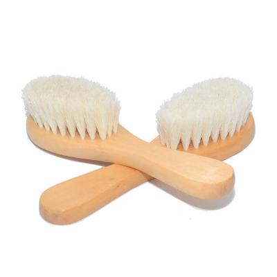 China Yaeshii Compact Wholesale Wooden Handle Baby Goat Hair Comb Soft Massage Hair Brush Baby Comb for sale