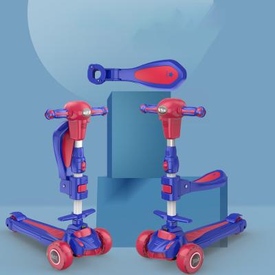 China Height Adjustable New Products Handlebar Retractable Kids Scooter With Light Led Kick Scooter Wholesale Kick Scooter With Light for sale