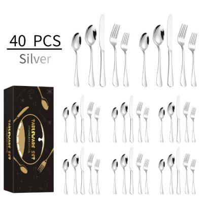 China Western Stainless Steel Tableware Hotel Steak Knife And Spoon Stocked Fork Black Four Pieces Of Tableware Border Set for sale