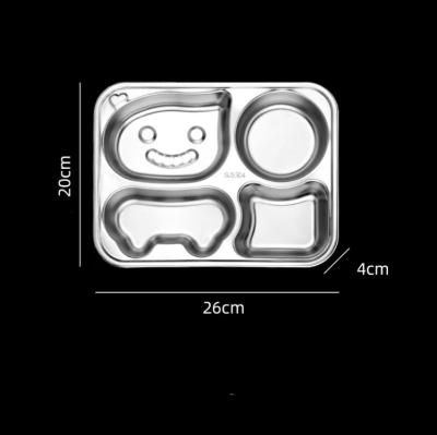 China Viable 304 Stainless Steel Plate Deep Divider Fast Food Dish Stainless Steel With Cover for sale