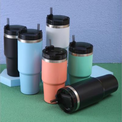 China WITH LID New 20oz 30oz Vacuum Car Cup Powder Coated Stainless Steel Termos 30oz Vacuum Insulated Tumbler Cups Bulk for sale