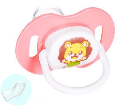 China Baby Products Baby Printed Silicone Feeding Pacifier Educational Comfort Nipple Type With Dust Cover Teat for sale