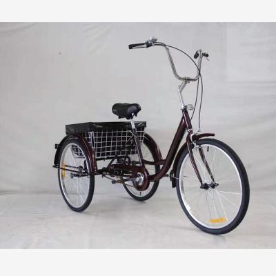 China Good Price Steel 24 Inch Carton Steel Motorized Tricycle For Adult With Basket en venta