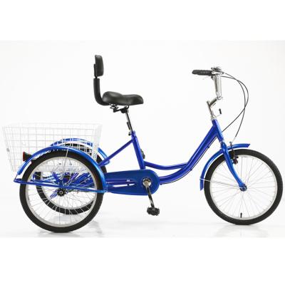 China Single speed three wheel steel bicycle 20 inch adult tricycle tricycle for the elderly en venta