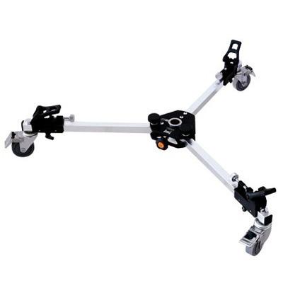 China Universal Folding Aluminum Video Camera Dolly Pro 3 Wheel Camera Tripod for sale