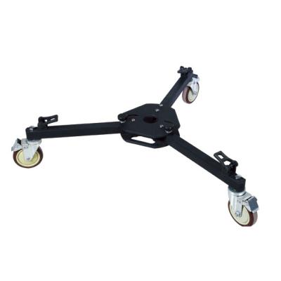 China Universal Folding Aluminum Dolly Pro 3 Wheel Video Camera Tripod Stand for sale