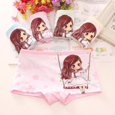 China Best Selling Lazada Cotton Girls Thermal Breathable Boxer Briefs Cute Kids Underwear Sale For Girls for sale