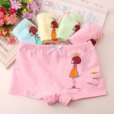 China Shopee Thermal Best Selling 2~12 Years Cartoon Cotton Girls Boxers Kids Underwear Cute Breathable Girls for sale